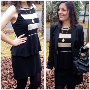 Kensie Sleeveless Dress with Peplum Waist